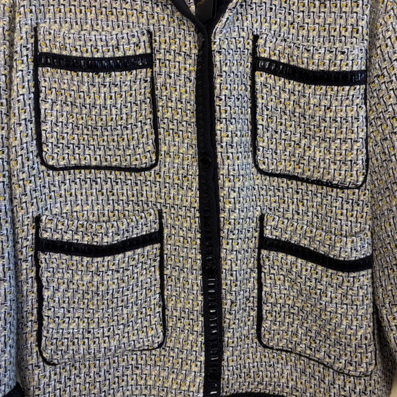 Maje Black and Cream Tweed Blazer - Picture 8 of 16